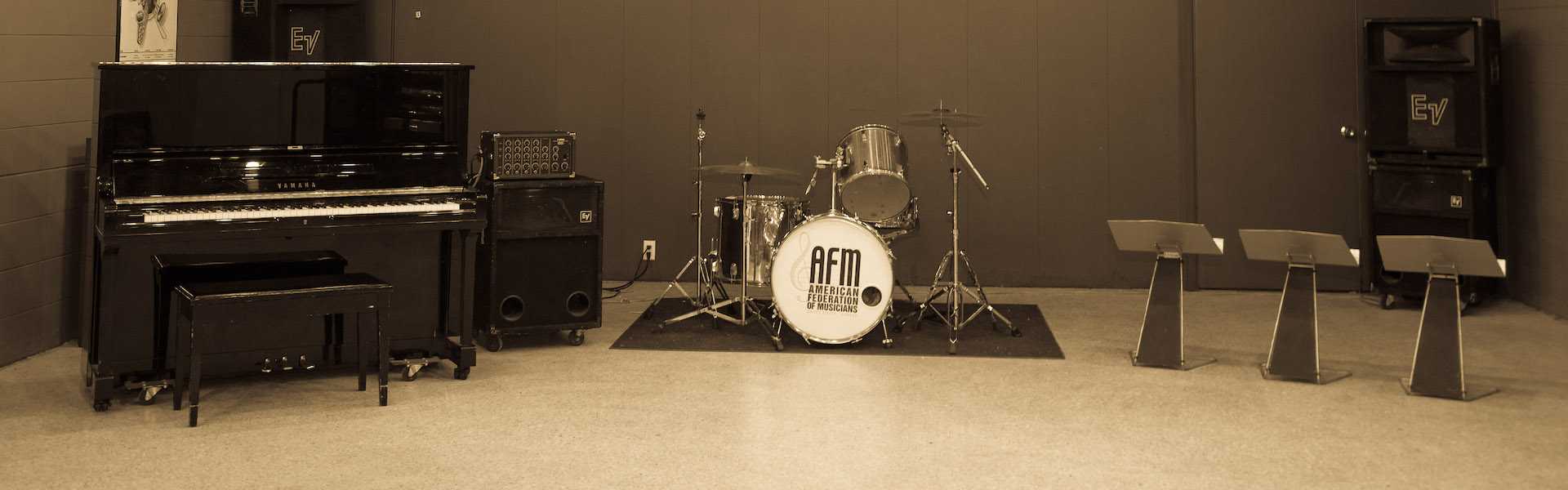 Central Florida Musicians' Association Rehearsal Hall Drums